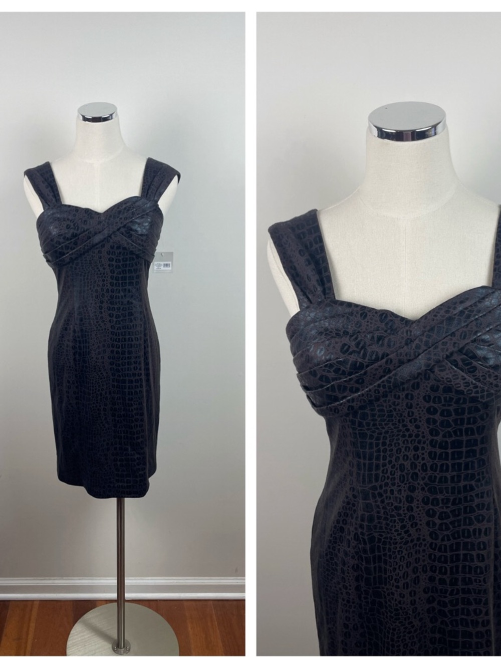 Madison Brown Black Snake Animal Print Sweetheart Dress New Women Size 2